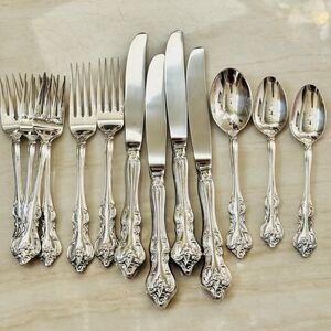 14pc INTERNATIONAL Orleans Silverware Set Silverplate 1964 Deepsilver Glossy